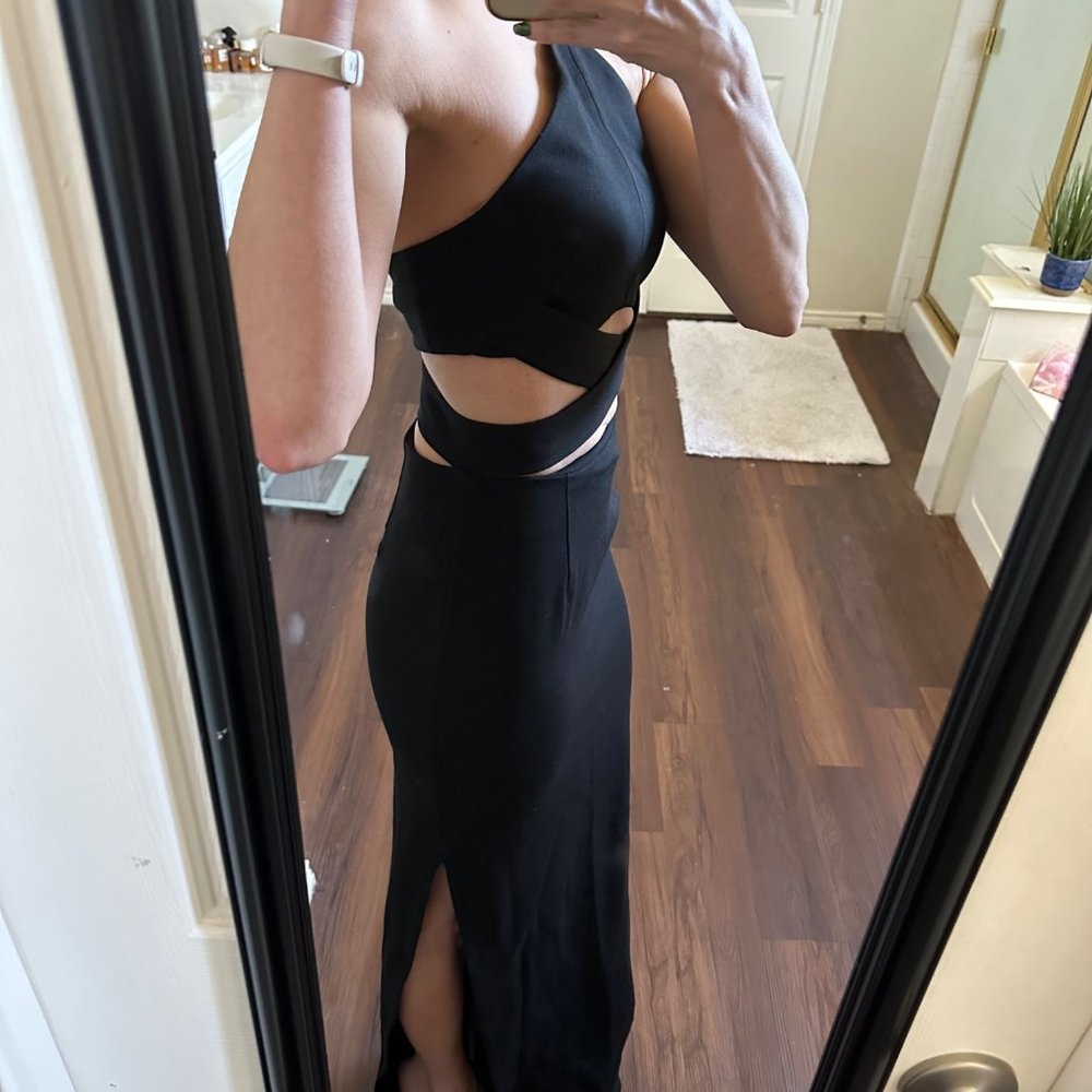REVOLVE Nicholas black sleeveless cutouts cut outs formal dress gown - Picture 6 of 12